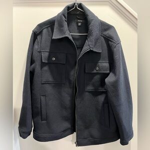Men's Navy, Knit Trucker Jacket